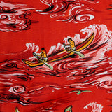 1950s Men's Rayon Hawaiian Surf Shirt with loop Collar