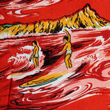 1950s Men's Rayon Hawaiian Surf Shirt with loop Collar