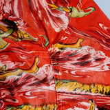 1950s Men's Rayon Hawaiian Surf Shirt with loop Collar