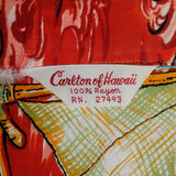 1950s Men's Rayon Hawaiian Surf Shirt with loop Collar