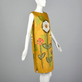 1960s Deadstock Shift Dress with Novelty Floral Print