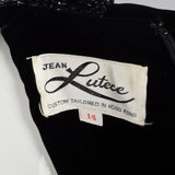 1960s Black Velvet Shift Dress with Heavy Beading