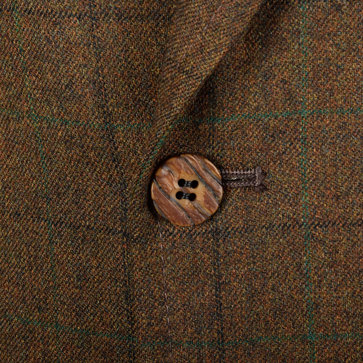 1970s Mens Brown Wool Windowpane Suit