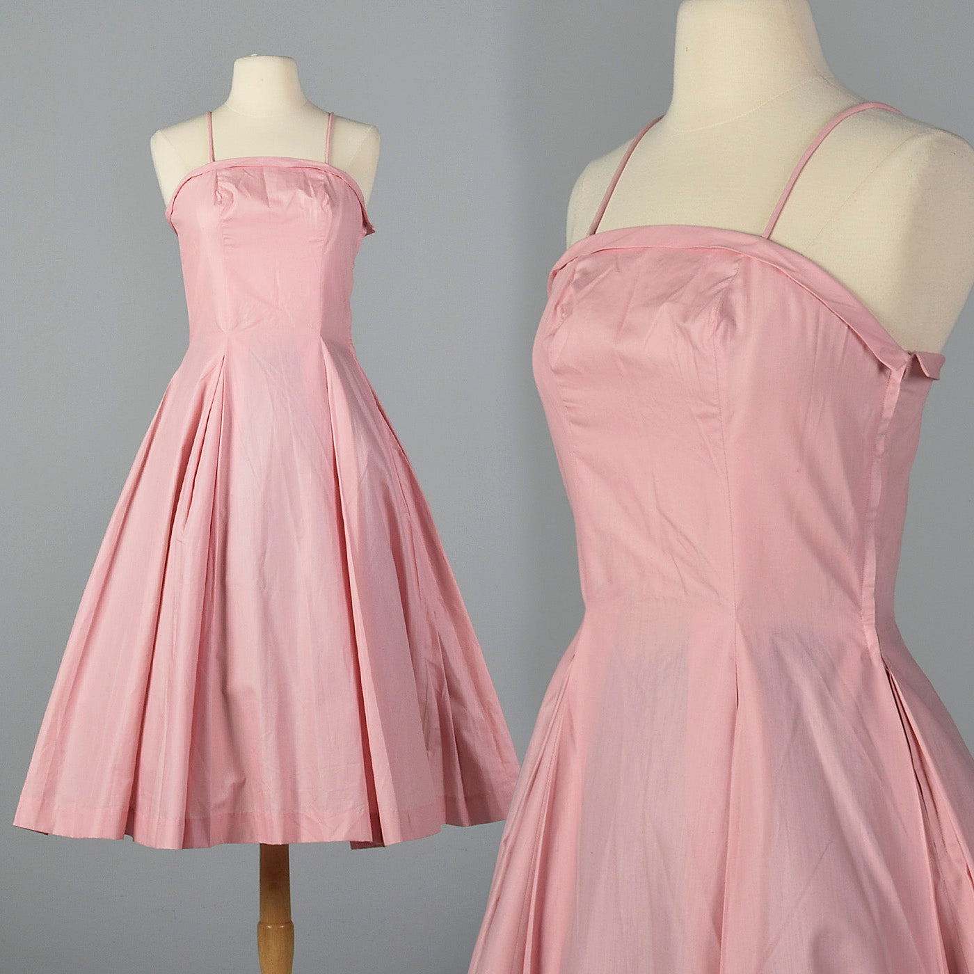1950s Pink Party Dress with Full Skirt
