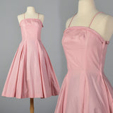 1950s Pink Party Dress with Full Skirt