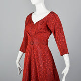 1950s Shiny Red Party Dress