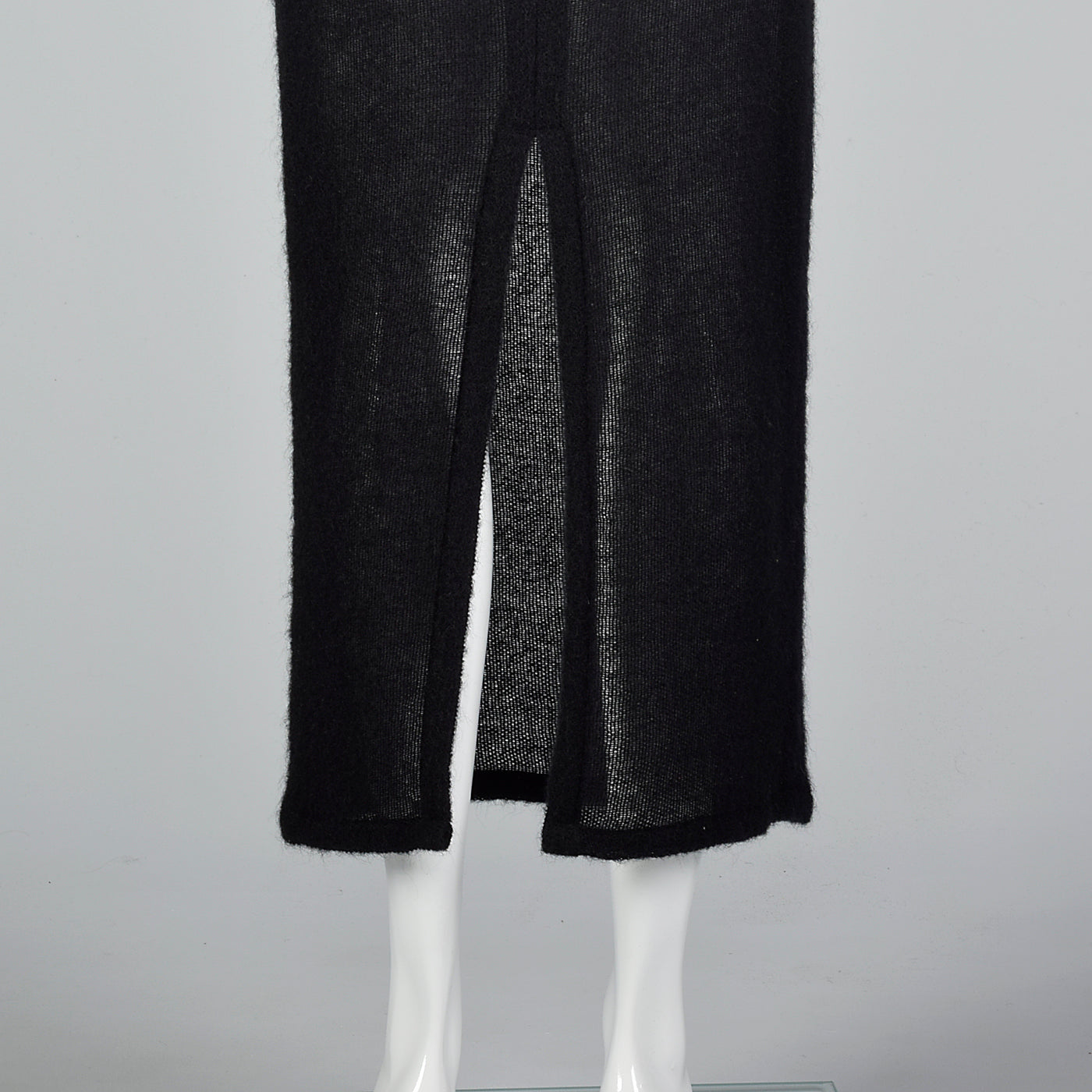 1990s Sheer Knit Wool Pencil Skirt