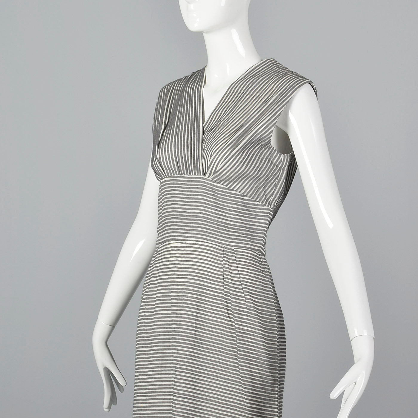 1960s Gray Textured Stripe Dress with Matching Jacket
