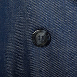 Small 1970s Denim Trench Coat  Double Breasted Knee Length Jean Jacket