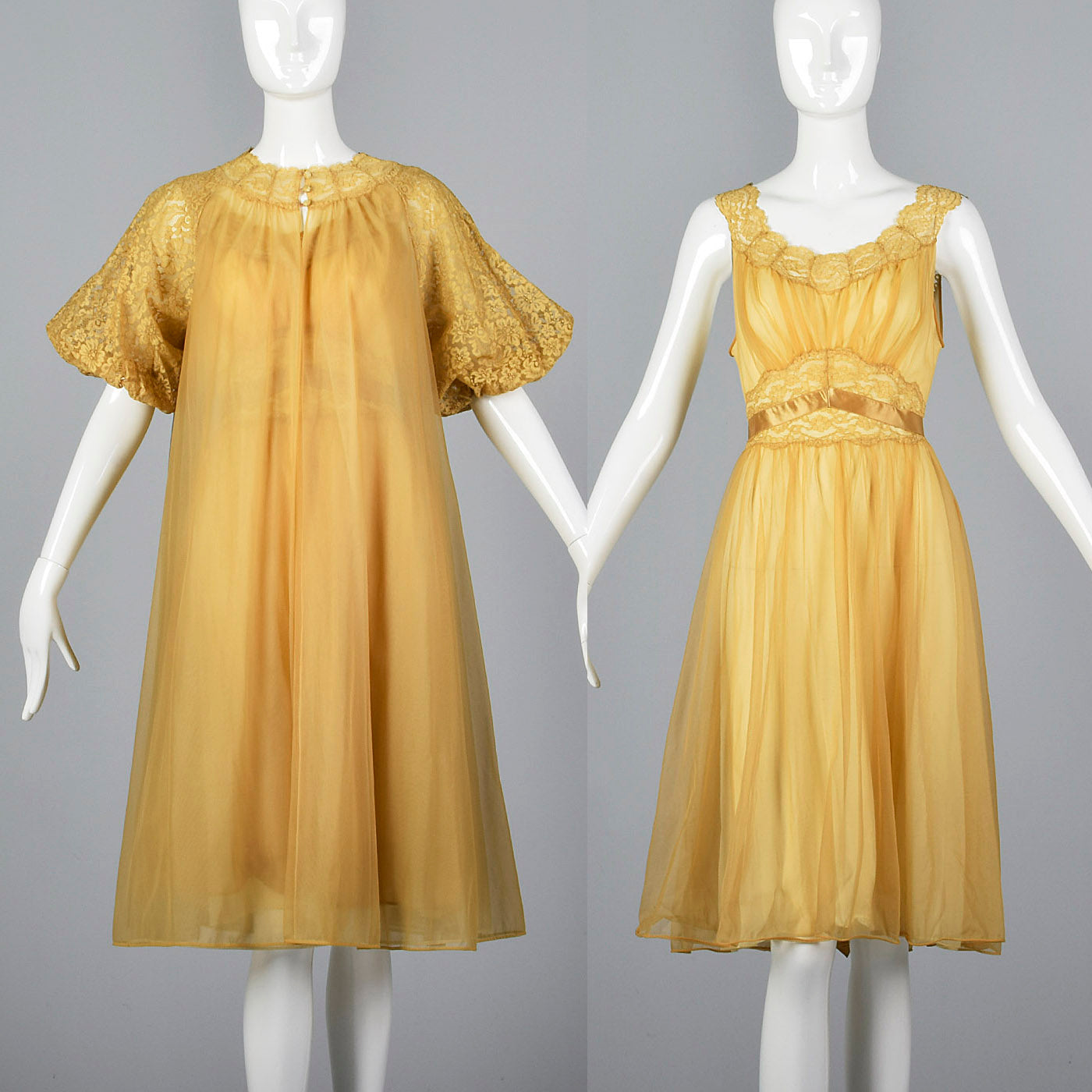 1950s Vanity Fair Two Piece Nightgown and Peignoir Set