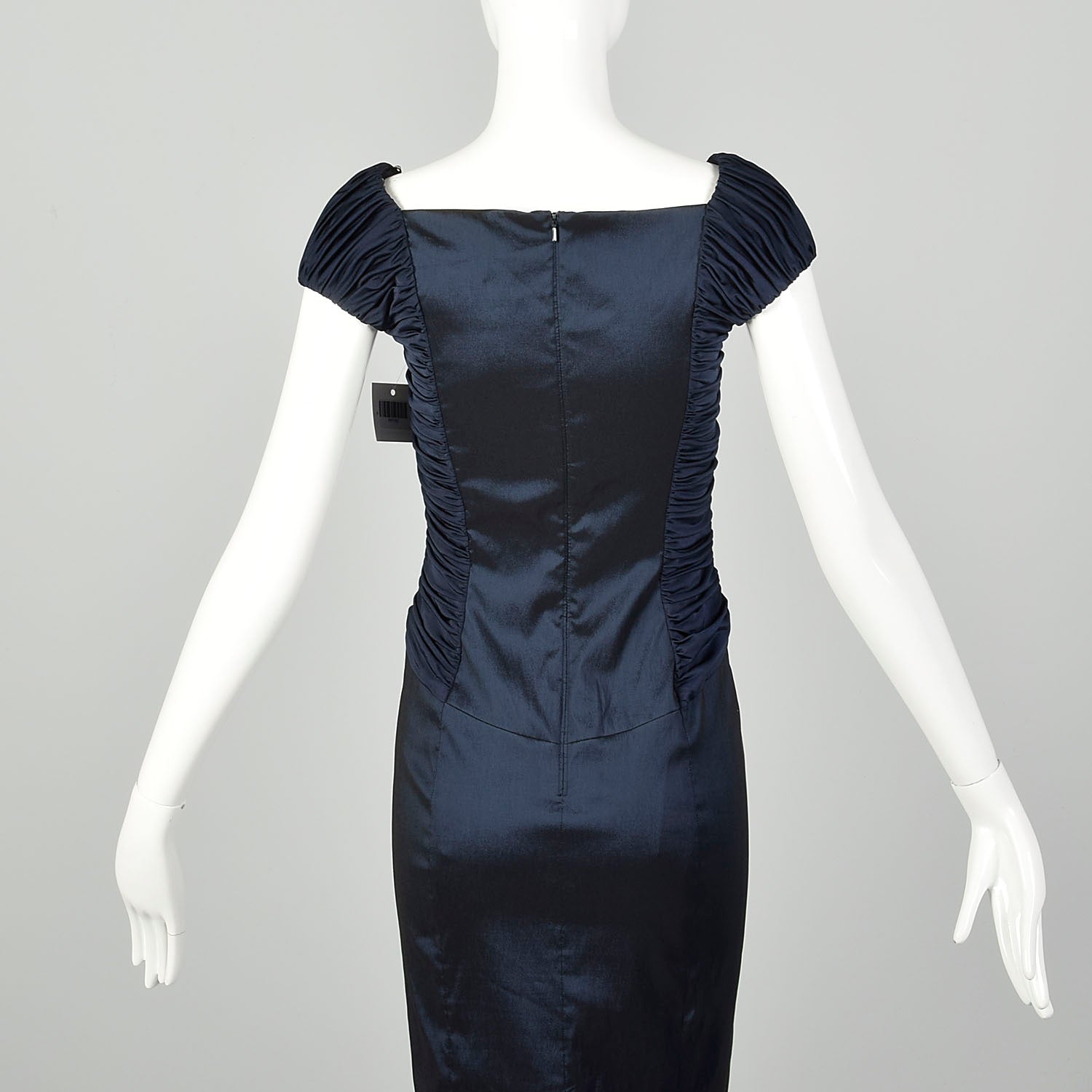 Medium Tadashi Collection Blue Evening Gown Short Sleeve Mermaid Dress
