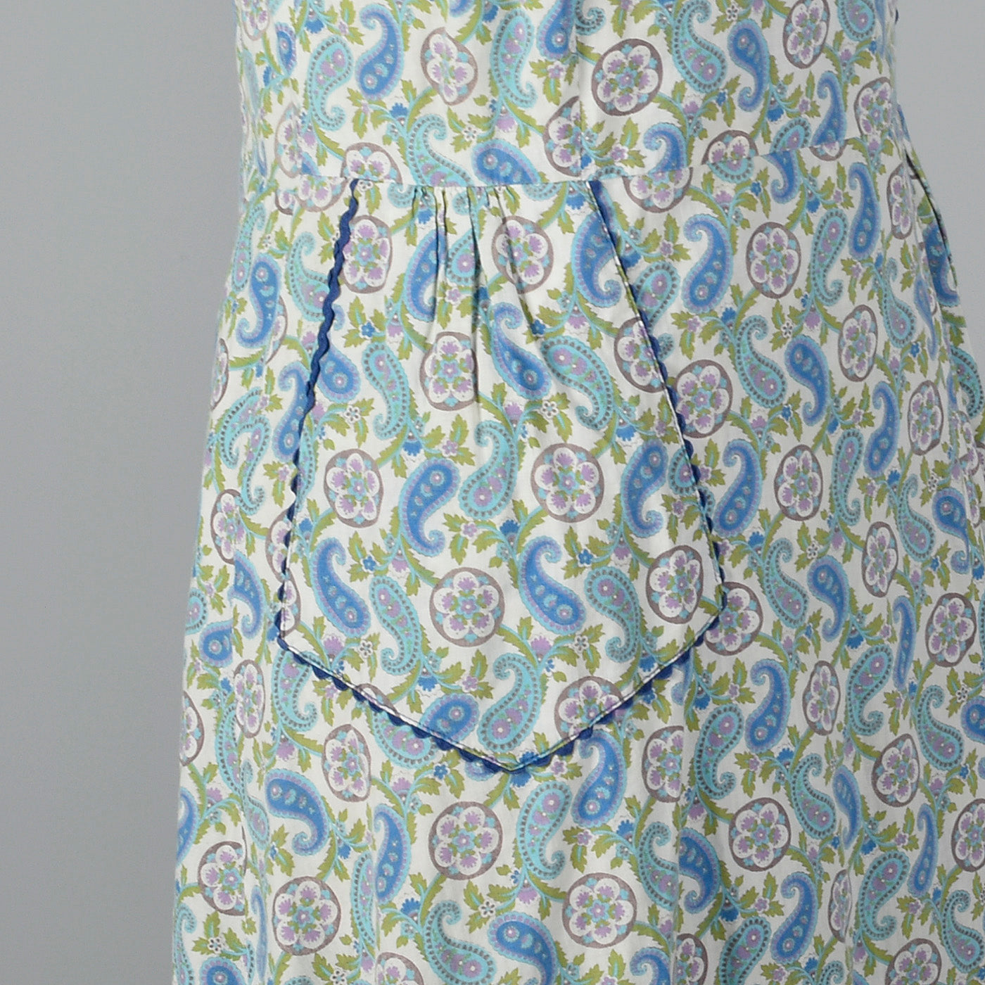 1950s Cotton Print Wrap Dress
