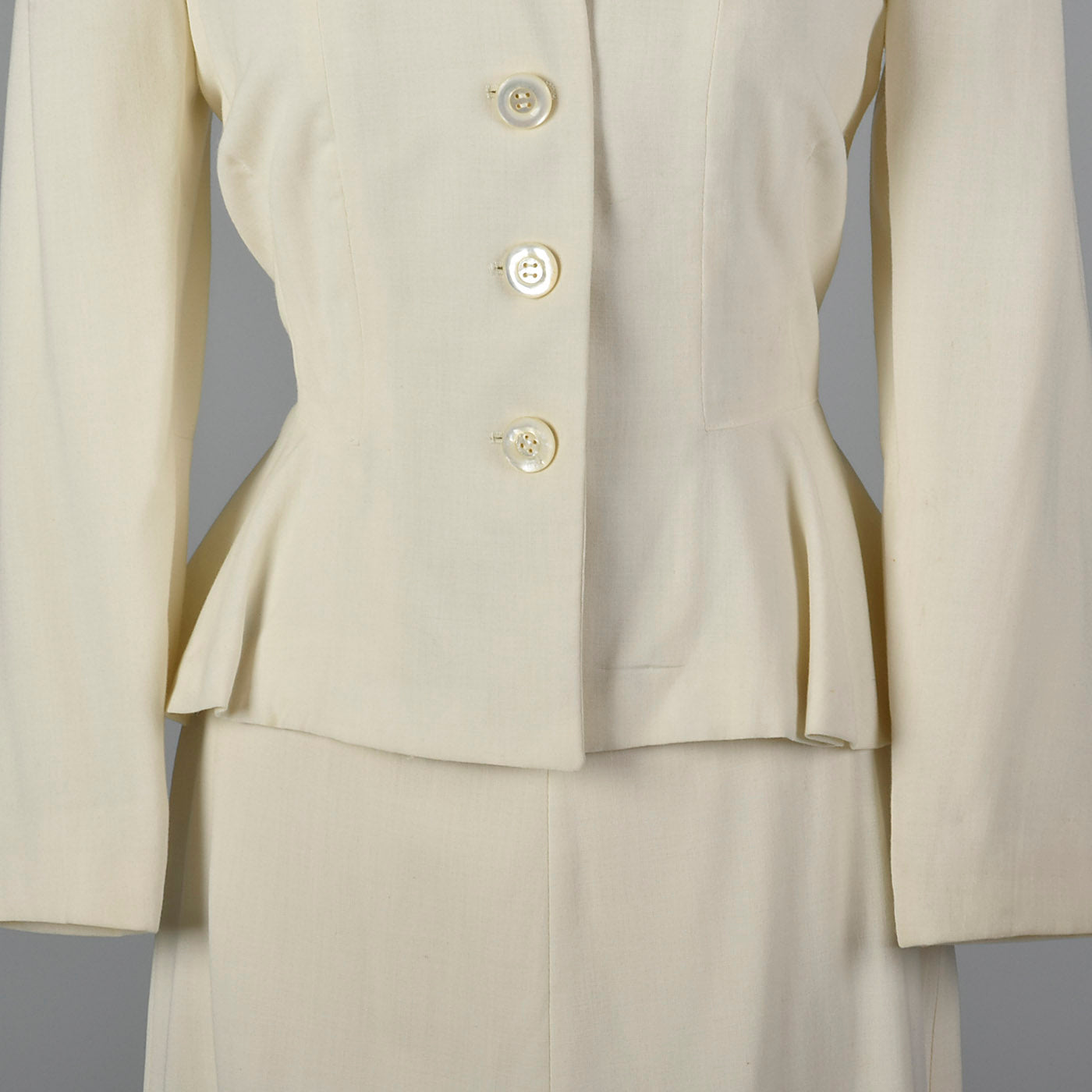 1940s Deadstock White Wool Suit