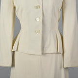 1940s Deadstock White Wool Suit