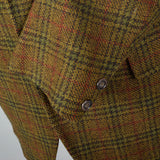 1960s Mens Brown and Red Plaid Jacket