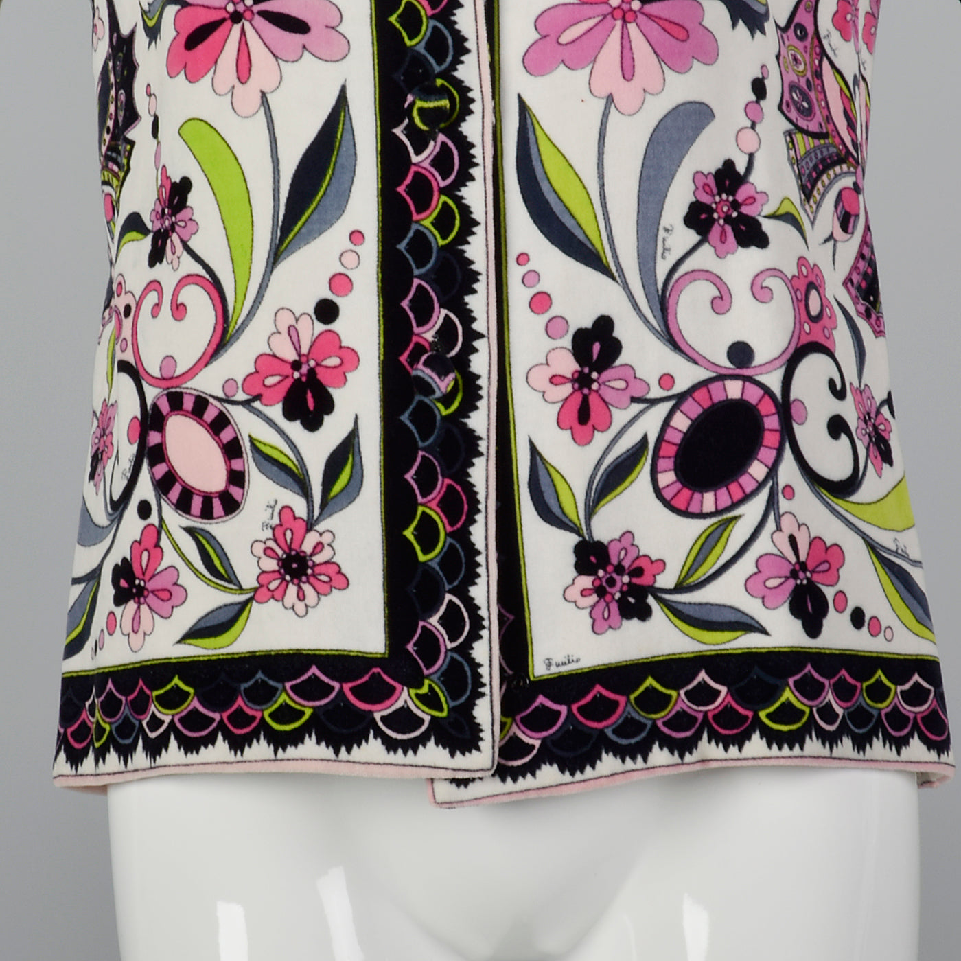 1960s Emilio Pucci Print Velvet Top