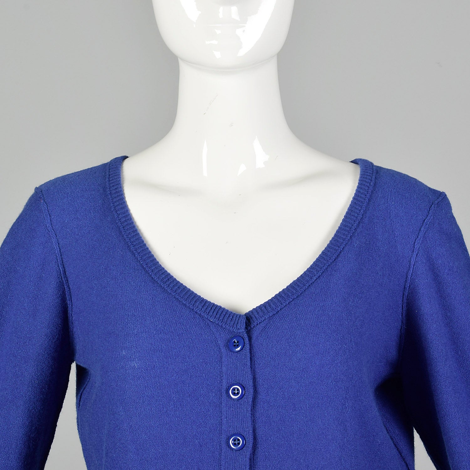 Medium Sonia Rykiel 1990s Blue and Black Color Blocked  Sweater