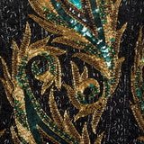 Medium Bob Mackie Boutique 1990s Black and Green Beaded Dress
