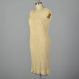 1920s Cream Cable Knit Dress