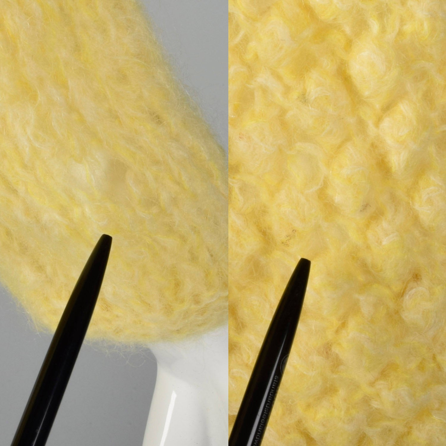 Large 1960s Yellow Sweater Hand Knit In Italy Puff Stitch Cardigan