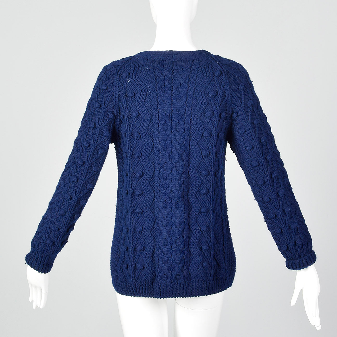 1980s I Magnin Blue Hand Knit Cardigan