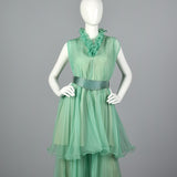 1970s Mint Green Palazzo Pants Set