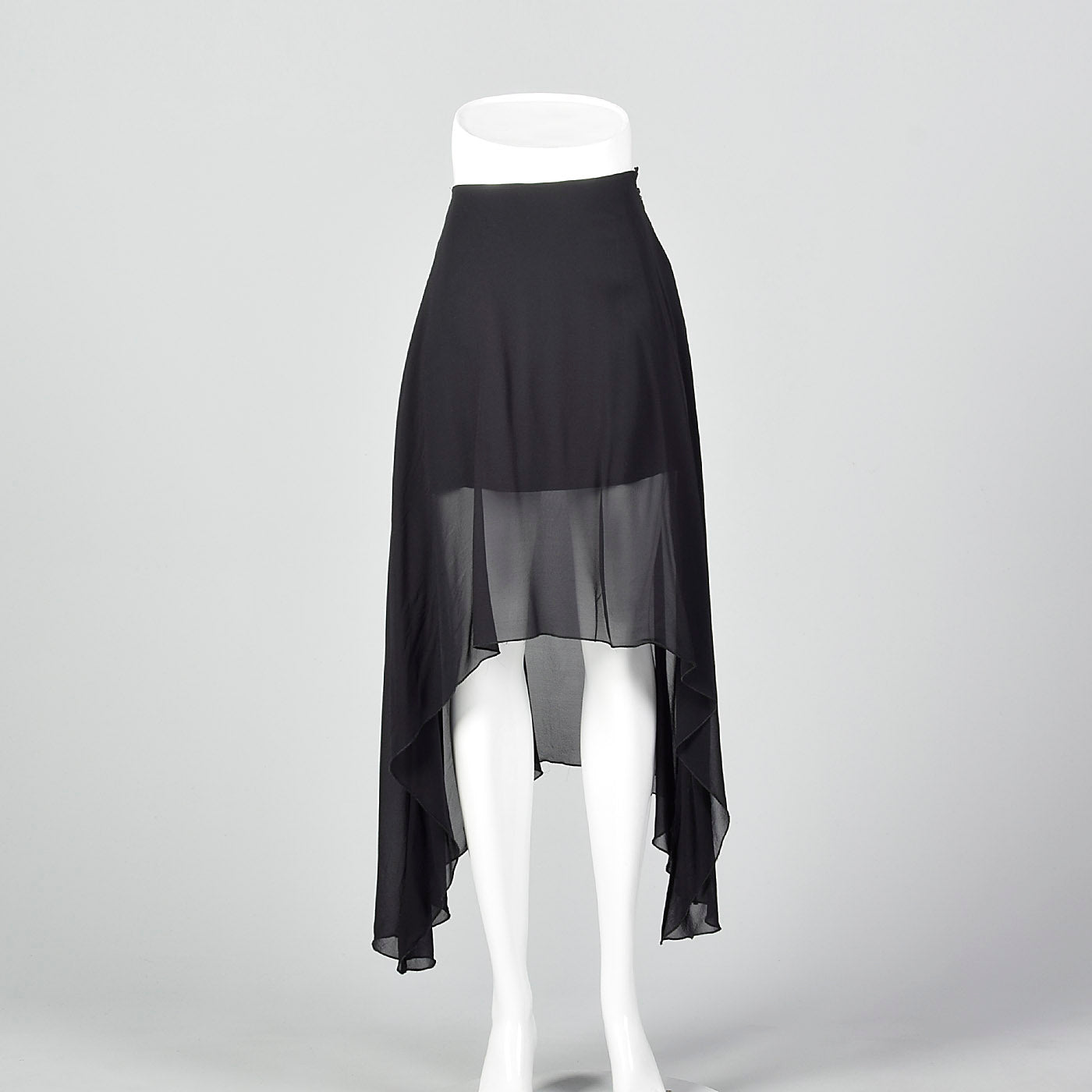 1990s Gianfranco Ferre Studio Black Mini Slip Skirt