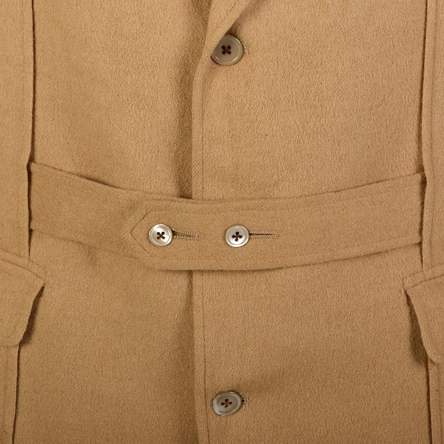 Large 1980s Norfolk Jacket Tan Belted Camel Hair Coat