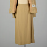 Small 1950s Tan Wool Skirt Suit