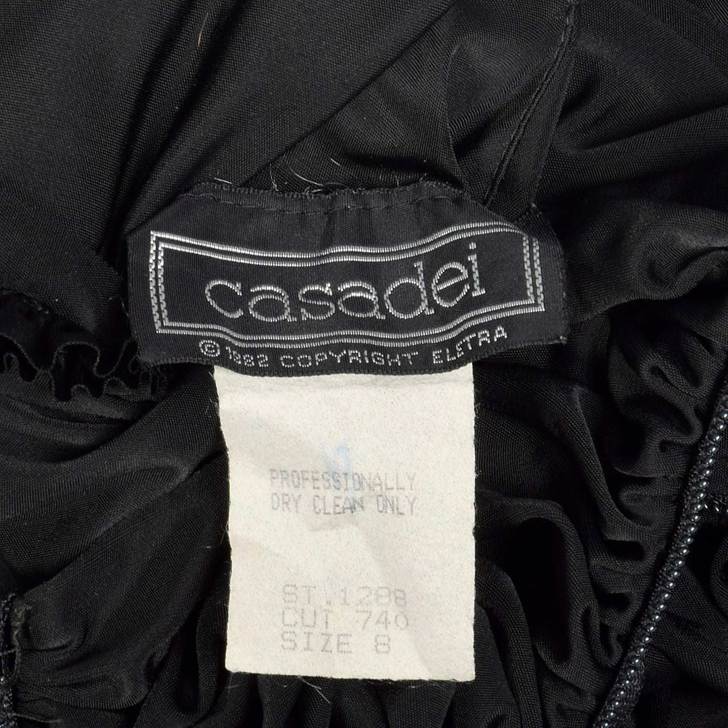 1980s Casadei Black Beaded Dress