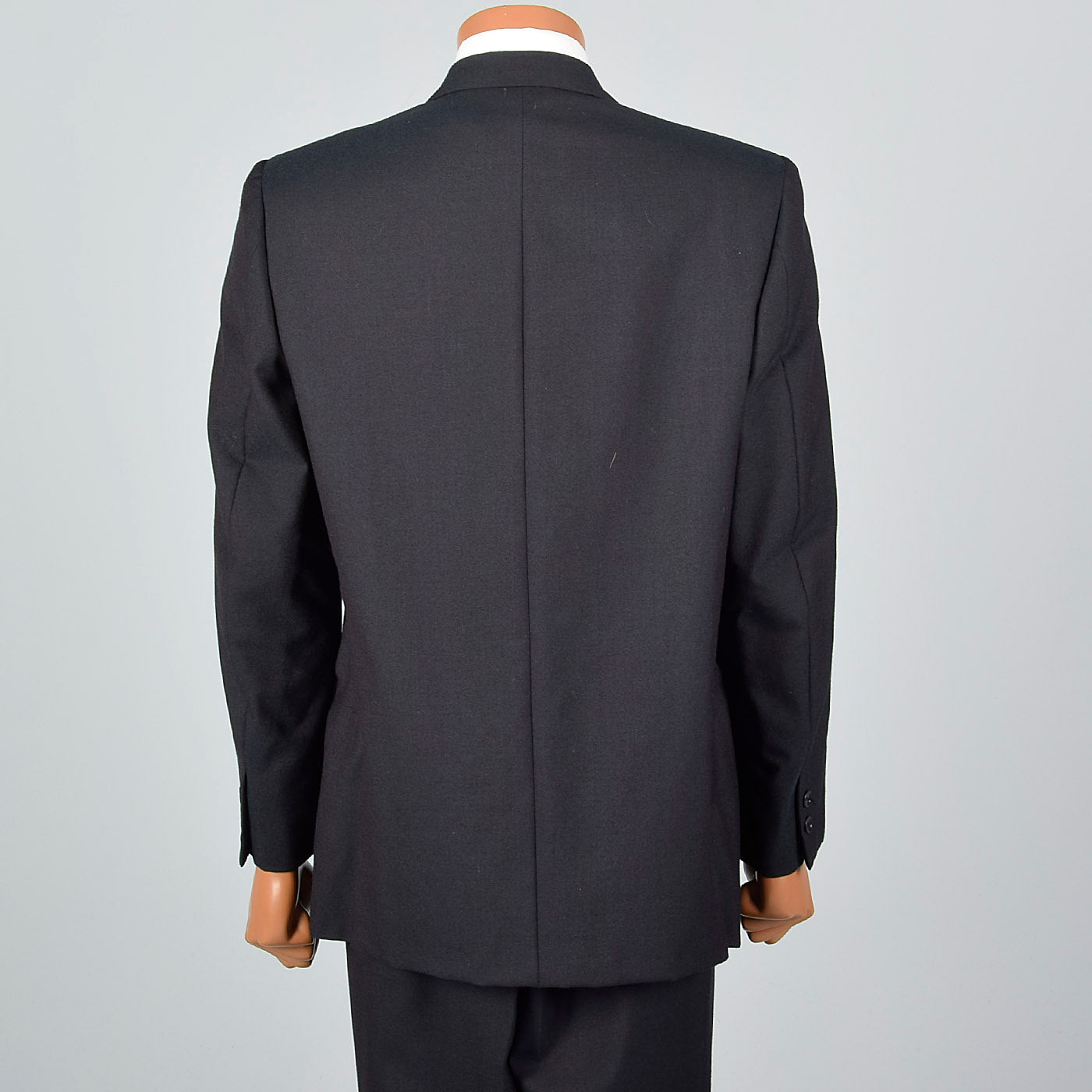 1960s Mens Black Sharkskin Two Piece Suit