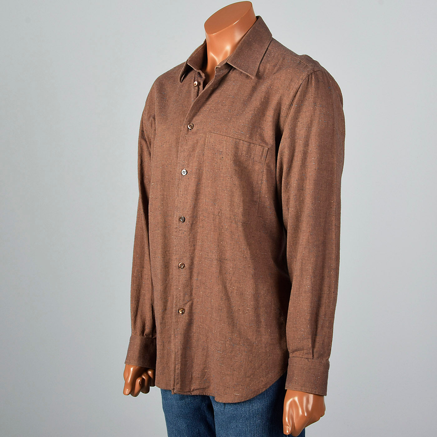 2000s Brown Shirt with Multicolor Flecks