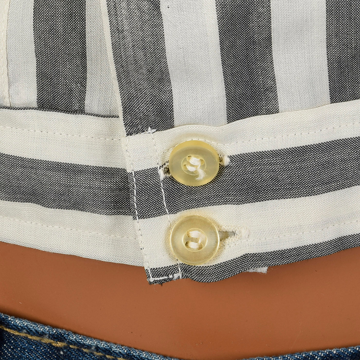 1950s Grey and White Striped Cropped Shirt