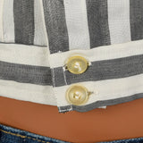 1950s Grey and White Striped Cropped Shirt