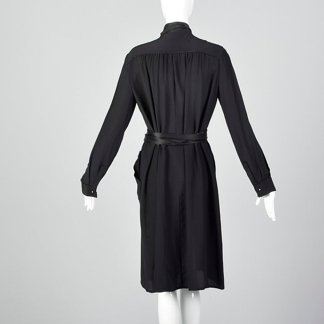 1990s Bottega Veneta Black Dress with Fabric Ties