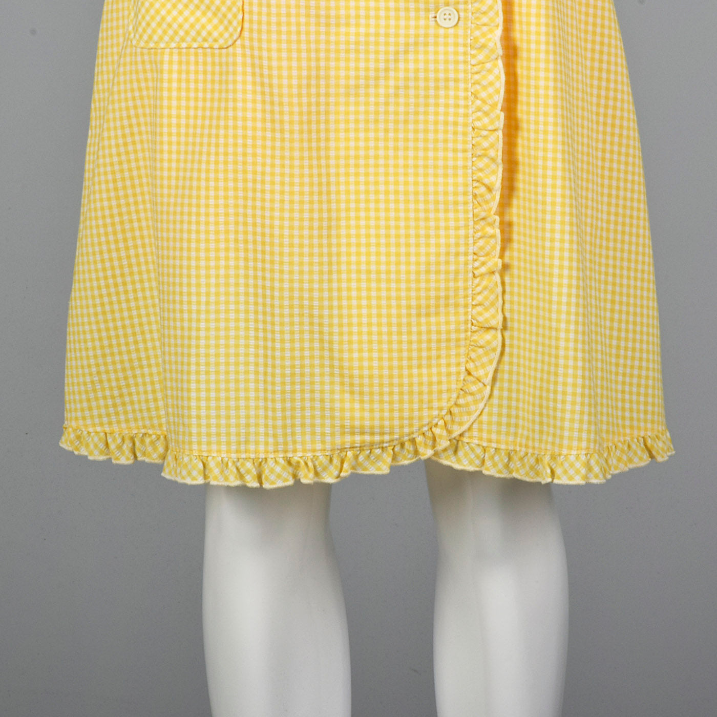 1960s Yellow Seersucker Wrap Skirt