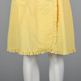 1960s Yellow Seersucker Wrap Skirt