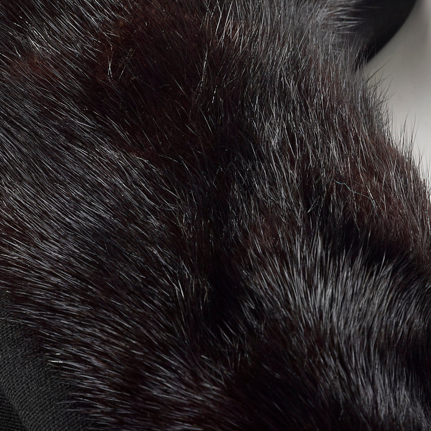 Large 1950s Black Mink Fur Collar Coat