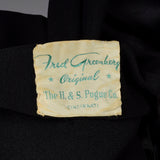 1940s Black Cocktail Dress with Satin Bodice