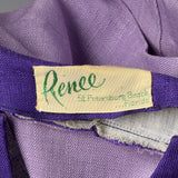 1960s Sleeveless Purple Dress with Fitted Waist