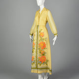 1970s Alfred Shaheen Yellow Maxi Dress