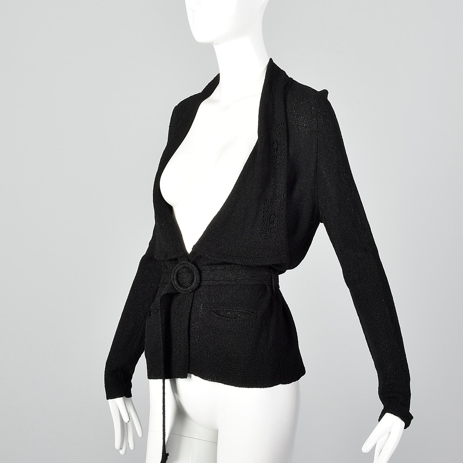 Small 1920s Knit Belted Cardigan