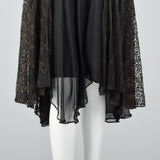1920s Black Silk Dress with Lace Jacket