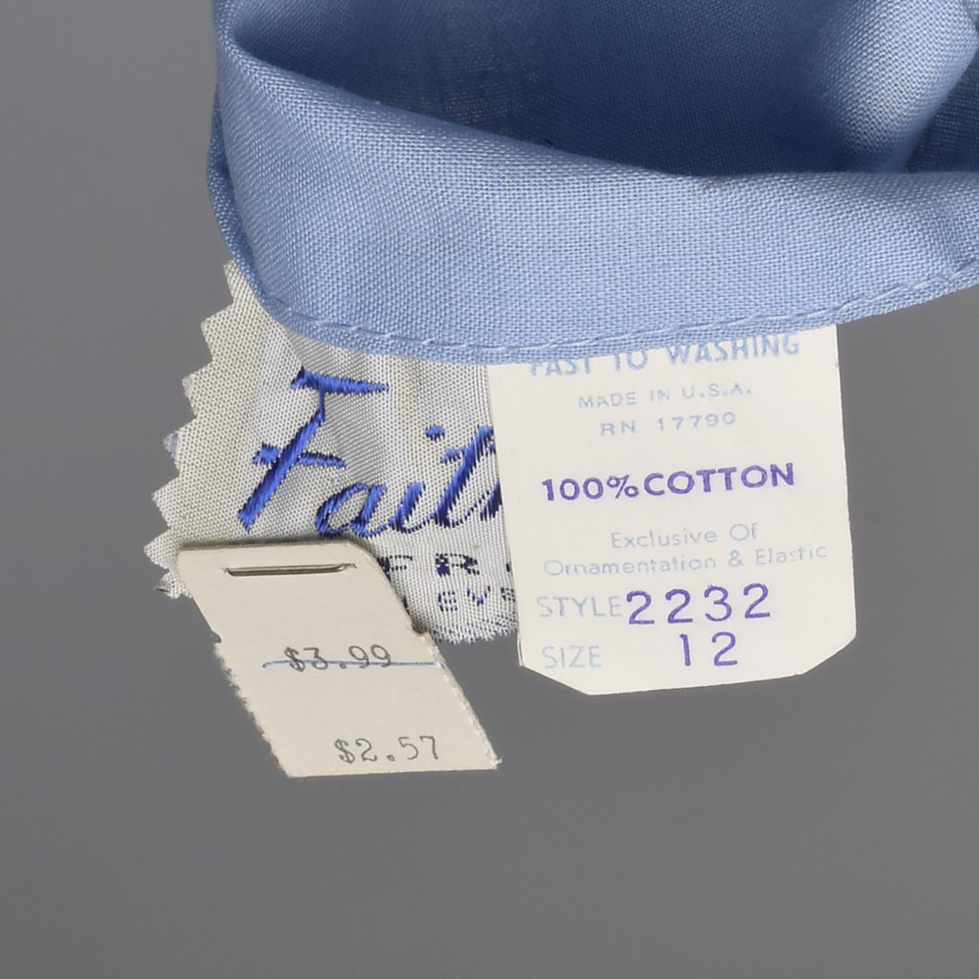 1950s Blue Day Dress with Floral Embroidery
