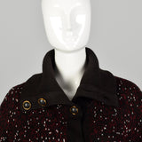 Medium 1980s Cozy Cardigan Coat Novelty Landscape Knit Sweater