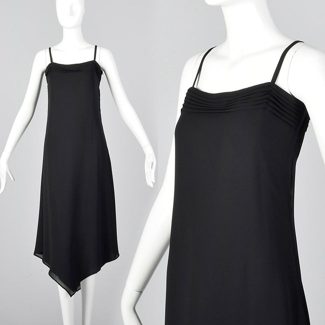 Pierre Cardin Boutique Black Slip Dress with Widow's Peak Hem