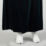 Medium 1980s Oscar De La Renta Green Velvet Maxi Wrap Skirt