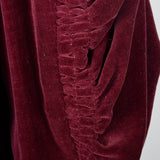 1940s Burgundy Velvet Coat with Mutton Sleeves