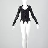 2000s Casadei Black Ruched Top