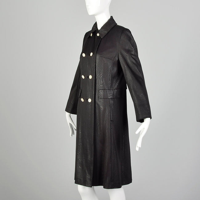 Small 1960s Black on Black Psychedelic Coat